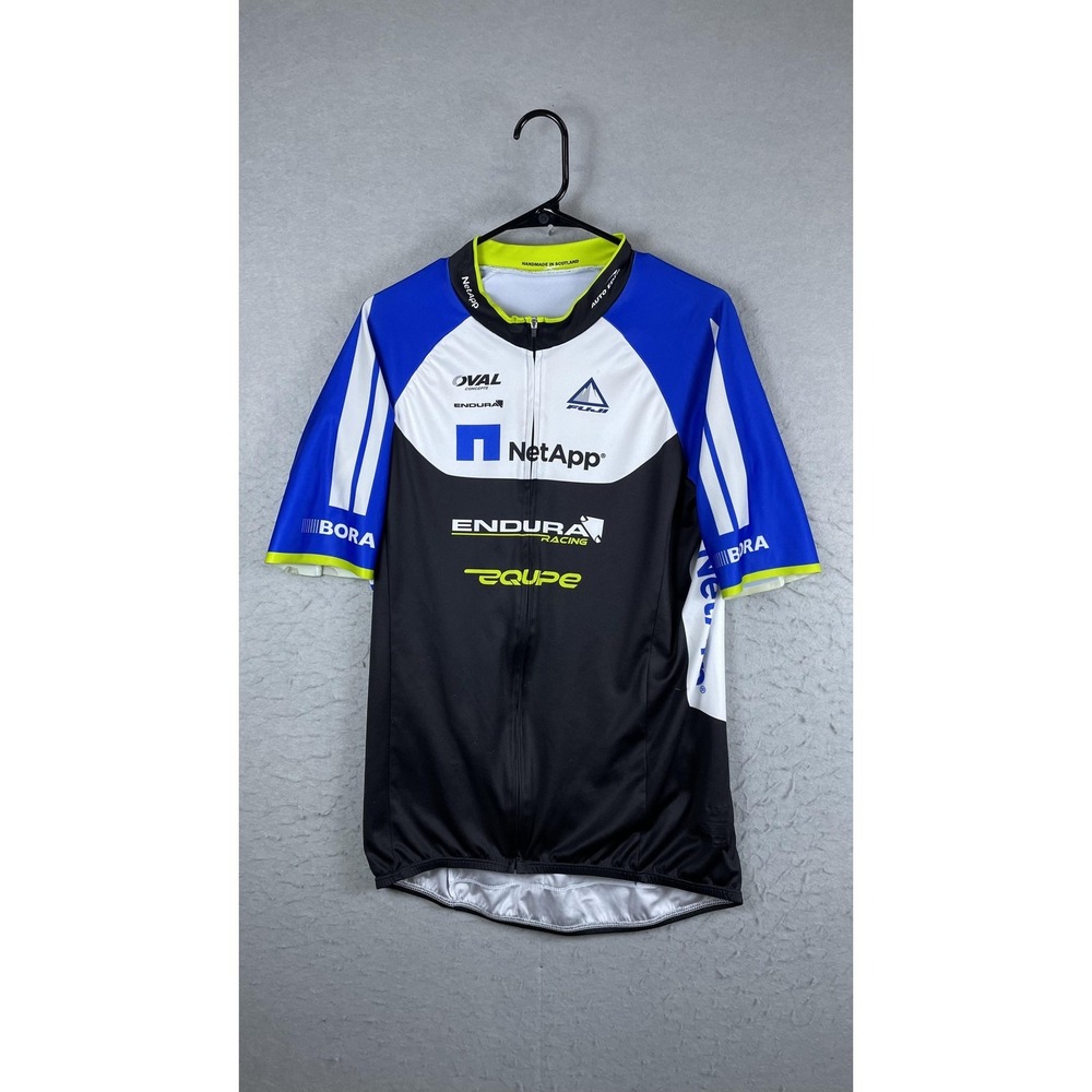Endura NetApp Fuji Cycling Jersey Mens Medium Blue Full Zip Handmade Scotland